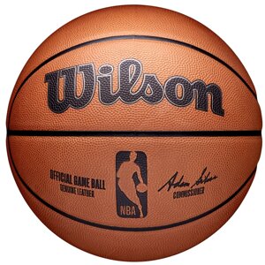 Мяч баскетбольный профессиональный Wilson NBA Official Game BSKT Retail Indoor №7 (арт. WTB7500XB7)