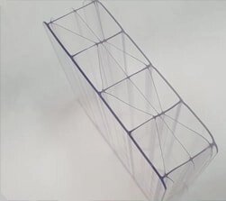 Сотовый поликарбонат 20 мм прозрачный, плотность 2,6кг/м2. 20 мм прозрачный «BORREX»структура 3RX