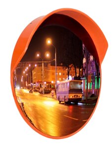 Зеркало уличное с козырьком сферическое 800 мм с кронштейном для трубы