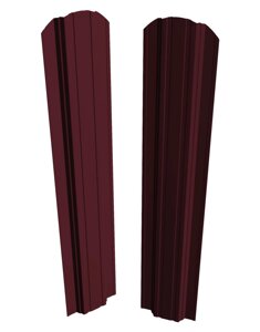 Евроштакетник Скайпрофиль вертикальный П-111 Престиж, Бразильский орех, Полукруглый, Двустороннее, Printech