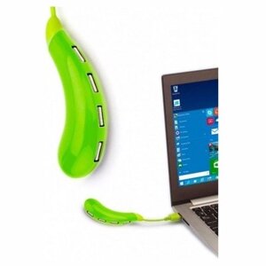 Разветвитель USB «БАКЛАЖАН», зеленый