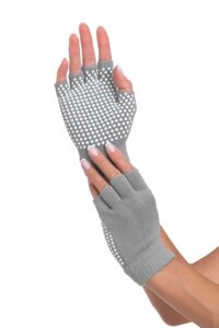 Перчатки противоскользящие для занятий йогой, серый (Gloves for Yoga and Pilates, light blue) SF 0207