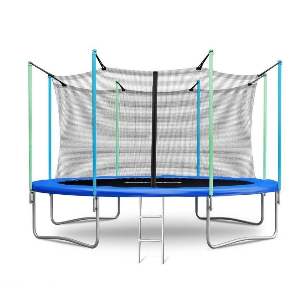Батут Atlas Sport 374 см с внутренней сеткой и лестницей BLUE от компании Интернет-магазин «Hutki. by» - фото 1