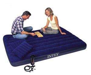 Надувной матрас (кровать) Intex 152х203х22 см +2 подушки Queen Артикул: 68765 (Китай) - фото Надувной матрас (кровать) Intex 152х203х22 см +2 подушки Queen Артикул: 68765 (Китай) от компании Интернет-магазин «Hutki. by» - фото
