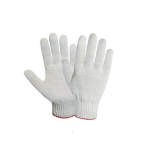 Перчатки х/б трикотажные, 10класс, белые, РБ (мин. риски) (34гр) (2458)