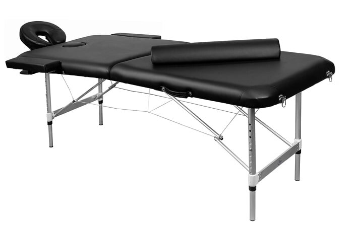 Складной 2-х секционный алюминиевый массажный стол BodyFit черный 60 см от компании Интернет-магазин «Hutki. by» - фото 1