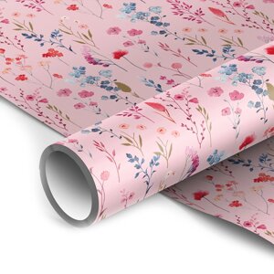 Бумага упаковочная глянц. 70х100 см, «Pastel pink», 1 лист М100_41095