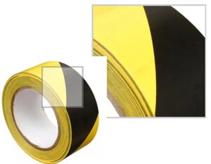 Клейкая лента разметочная, 50 ммх33 м, 50 мкм желто-серная