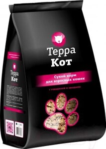 Сухой корм для кошек ТерраКот С говядиной и овощами TRK011