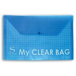 Папка-конверт с кнопкой MY CLEAR BAG, ассорти, прозрачная, ф. A4, 140 мкм