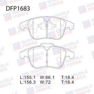 Колодки тормозные дисковые Double Force DFP1683