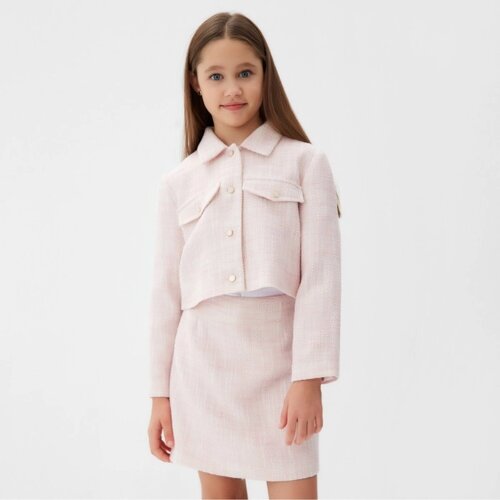 Комплект для девочки (жакет и юбка) MINAKU: PartyDress, цвет розовый, рост 152 см