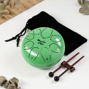 Музыкальный инструмент Глюкофон, зеленый, 8 лепестков, 15 х 9 см