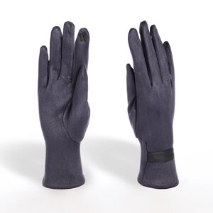 Перчатки жен 24*0,3*8,5 см, замша, безразм, без утеплителя, 2 полосы, серый