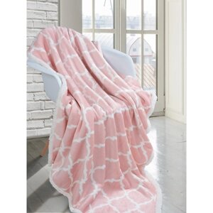 Плед Pink dreams, размер 130х150 см, вензеля, розовый