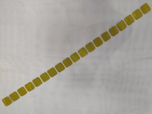 Лента желтая-Квадратами L1м ,50мм ( шир. 5см, длина100см) светоотражающая самоклеющаяся )