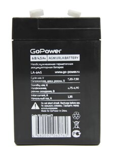 Аккумулятор свинцово-кислотный GoPower LA-645 6V 4.5Ah