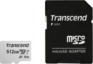 Карта памяти Transcend microSDXC 300S 512GB с адаптером