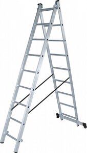 Лестница-стремянка Новая высота NV 122 алюминиевая двухсекционная 2x8 ступеней