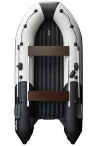 Лодка надувная ПВХ Ривьера 3600 НДНД Компакт серый-черный