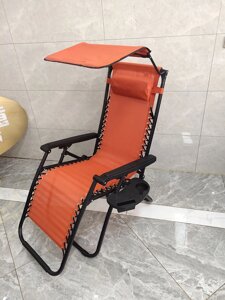 Кресло-шезлонг складной Visor повышенной прочности с козырьком