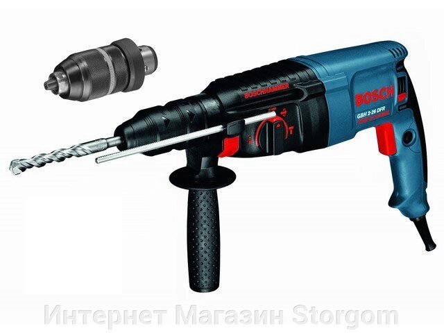 Перфоратор MAKITA GBH 2-26 DFR в чем. (800 Вт, 2.7 Дж, 3 реж., патрон SDS-plus, быстросъемн., БЗП в комплекте, вес 3.0 к от компании Интернет Магазин Storgom - фото 1
