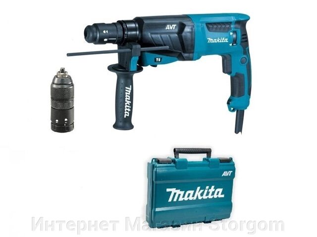 Перфоратор MAKITA HR 2631 FT в чем. (800 Вт, 2.4 Дж, 3 реж., патрон SDS-plus, ЗВП в комплекте, вес 2.8 кг) от компании Интернет Магазин Storgom - фото 1