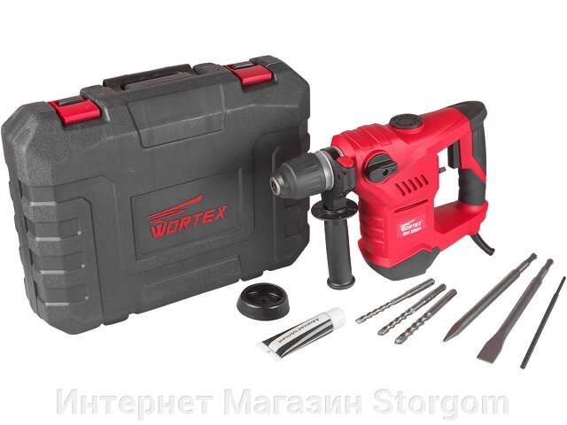 Перфоратор WORTEX RH 3231 в чем. + (2 зубила, 3 сверла) (1200 Вт, 4.8 Дж, 3 реж., патрон SDS-plus, вес 4.0 кг) от компании Интернет Магазин Storgom - фото 1