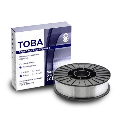 Проволока сварочная СВ-08Г2С-П д. 1.0мм (5 кг), пр-во TOBA (ранее НОБА), Беларусь от компании Сварочные материалы по оптовым ценам | СВАРКА-ОПТ.БЕЛ - фото 1