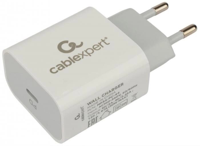 CABLEXPERT (21075) MP3A-PC-44, QC3.0/PD, 1 порт Type-C, белый, пакет от компании 2255 by - онлайн гипермаркет - фото 1