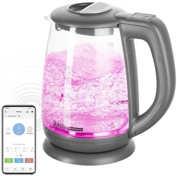 Электрический чайник Redmond SkyKettle RK-G214S (серый) от компании 2255 by - онлайн гипермаркет - фото 1