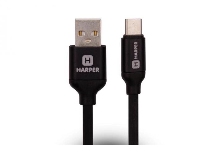 HARPER SCH-730 (USB TYPE C, 1м, оплетка силикон) черный от компании 2255 by - онлайн гипермаркет - фото 1