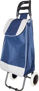 Хозяйственная тележка с сумкой на колесах РЫЖИЙ КОТ A204 093534 синяя каркасная тачка
