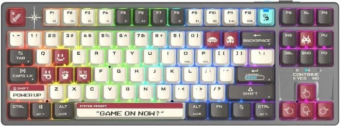 Клавиатура A4TECH Bloody WS87, USB, Bluetooth/Радиоканал, серый + красный от компании 2255 by - онлайн гипермаркет - фото 1