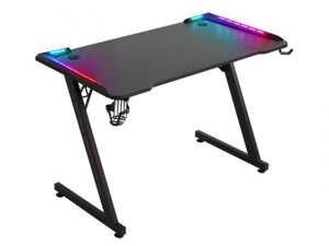 Компьютерный игровой стол геймерский с подсветкой Defender черный красивый для ноутбука геймера ПК