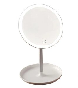 Косметическое зеркало для макияжа с LED подсветкой Uniel TLD-590 настольное круглое на подставке