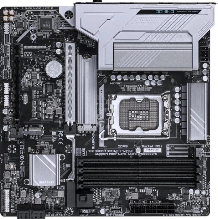 Материнская плата Gigabyte B860M GAMING X WIFI6E, Socket-1851, Intel B860, mATX, Ret от компании 2255 by - онлайн гипермаркет - фото 1