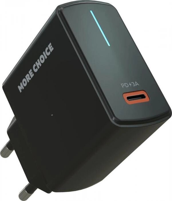 MORE CHOICE (4610196409936) NC60 1USB-C 3.0A PD 20W быстрая зарядка Black от компании 2255 by - онлайн гипермаркет - фото 1