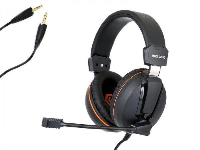 Наушники проводные накладные с микрофоном Gembird MHS-G100 Black-Orange игровые геймерские для компьютера от компании 2255 by - онлайн гипермаркет - фото 1