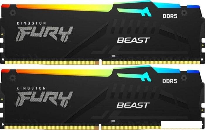 Оперативная память Kingston FURY Beast RGB 2x16ГБ DDR5 5200 МГц KF552C36BBEAK2-32 от компании 2255 by - онлайн гипермаркет - фото 1