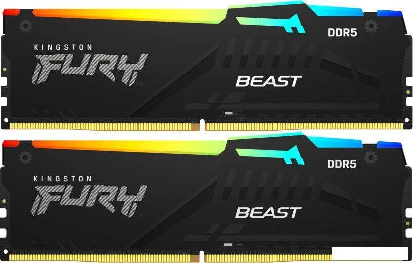 Оперативная память Kingston FURY Beast RGB 2x16ГБ DDR5 6400МГц KF564C32BBAK2-32 от компании 2255 by - онлайн гипермаркет - фото 1