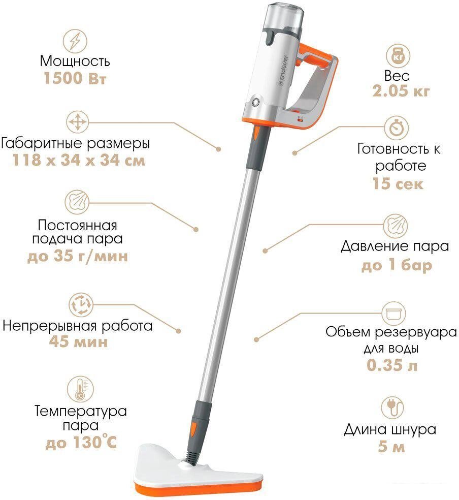 Паровая швабра Endever Odyssey Q-621 от компании 2255 by - онлайн гипермаркет - фото 1