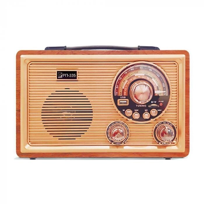 Портативный радиоприемник БЗРП РП-335 мощный аналоговый аккумуляторный FM приемник в ретро стиле радио от компании 2255 by - онлайн гипермаркет - фото 1