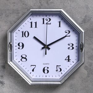 Часы настенные многогранник "Свет", 23 23 см, белые