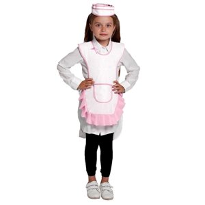 Детский карнавальный костюм "Девочка-продавец", пилотка, фартук, 4-6 лет, рост 110-122 см
