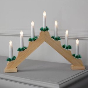 Фигура дерев. Горка рождественская", 7 свечей LED, 220V, Т/БЕЛЫЙ