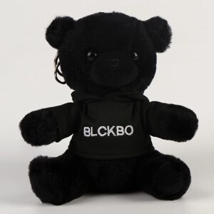 Мягкая игрушка "Черный медведь" на брелоке, 15 см