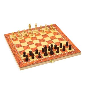 Настольная игра, набор 3 в 1 "Падук"нарды, шахматы, шашки, доска 34х34 см