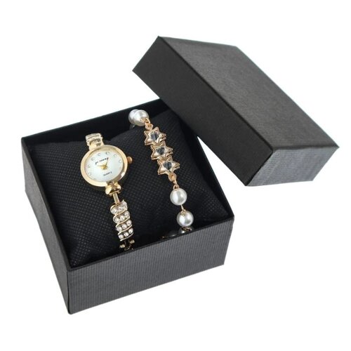 Подарочный набор 2 в 1 "Эйенн"наручные часы d=2.5 см, браслет