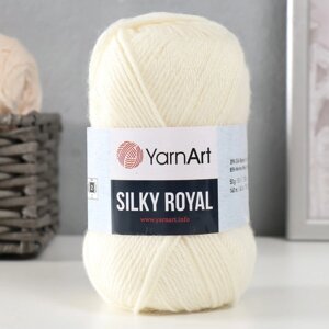 Пряжа "Silky Royal" 65% мерин. шерсть, 35% иск. шелк 140м/50г (430 молочный)